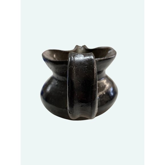 Handcrafted Black Ceramic Creamer Pitcher With Spout & Handle - Picture 3 of 7